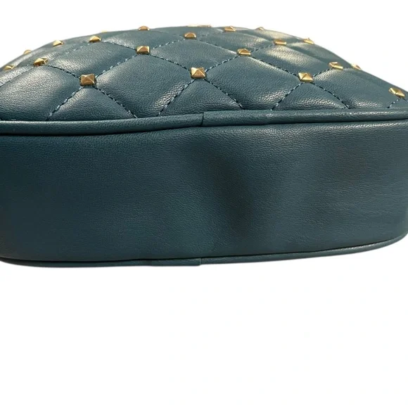 Badgley Mischka Teal & Gold Quilted Crossbody - Picture 4 of 10